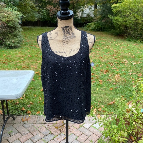 Talbots Tops - Talbot silk beaded top with side zipper